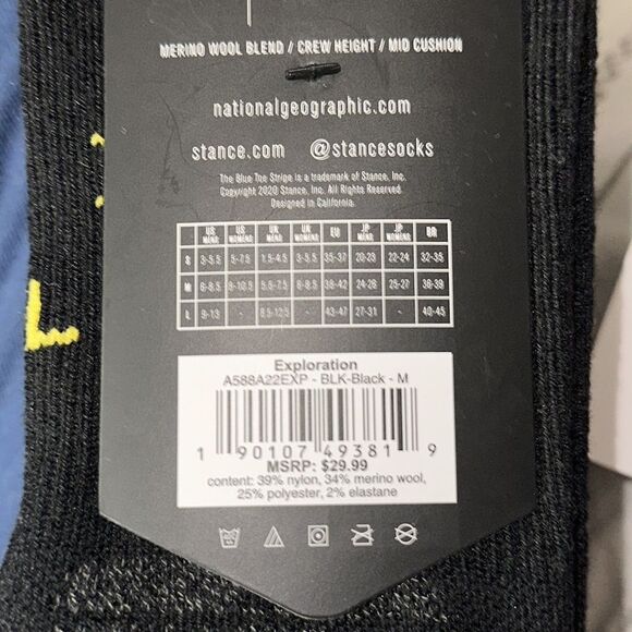 STANCE SOCKS BY NATIONAL GEOGRAPHIC SOCIETY NWT SIZE MEDIUM - Picture 4 of 4